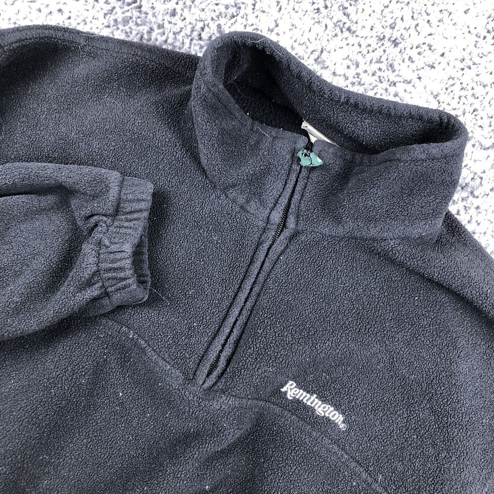 Remington Jacket Mens XL Black Fleece 1/4 Zip‎ Pullover Outdoor Hunting Casual